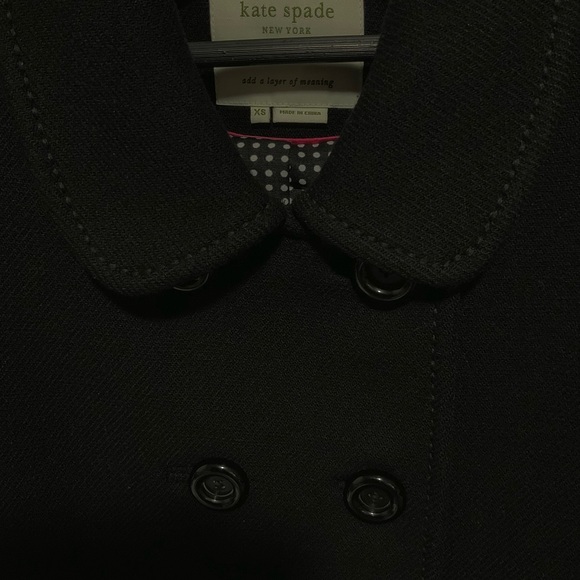 Kate Spade 78%Wool Black Coat Double Button XS - Picture 9 of 9
